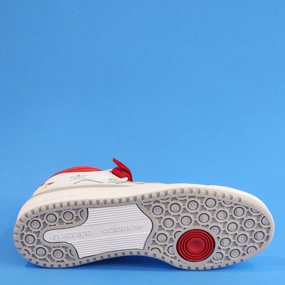 Adidas Forum Mid White/Scarlet Red/Grey Men's Athletic Sneakers FY6819 NWT - Picture 4 of 6